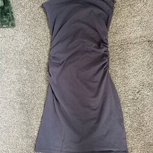 Meshki Elliot charcoal ruched mini dress